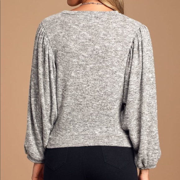 Lulu’s Cozy Morning Puff Sleeve Top - Picture 1 of 5